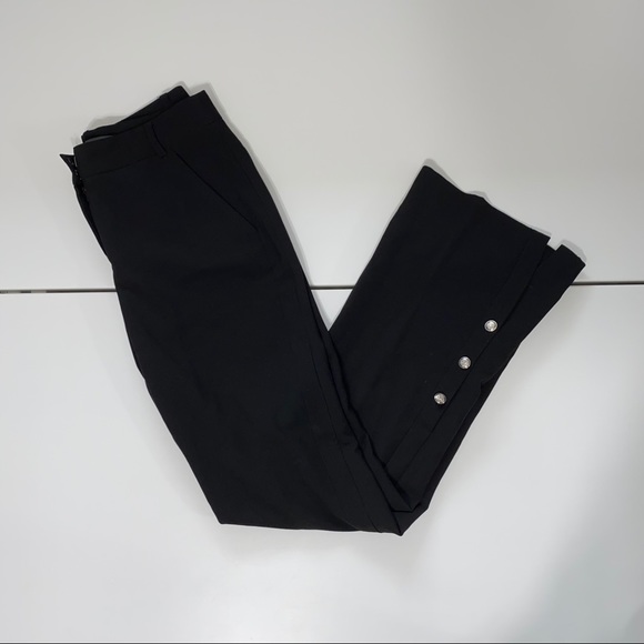 BEADED FLARE BOOTCUT BLACK DRESS PANTS - Picture 1 of 6